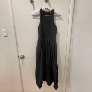 Madewell the melody bubble-hem smocked mide dress in poplin